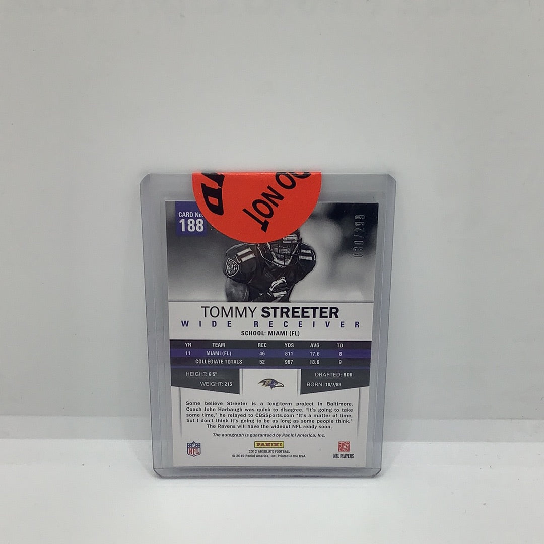 2013 Panini Absolute Auto Tommy Streeter