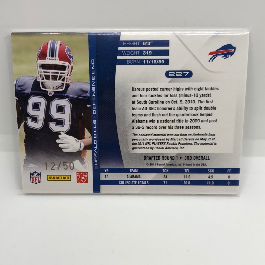 Marcell Dareus 2011 Absolute RPM Jumbo jsy /50