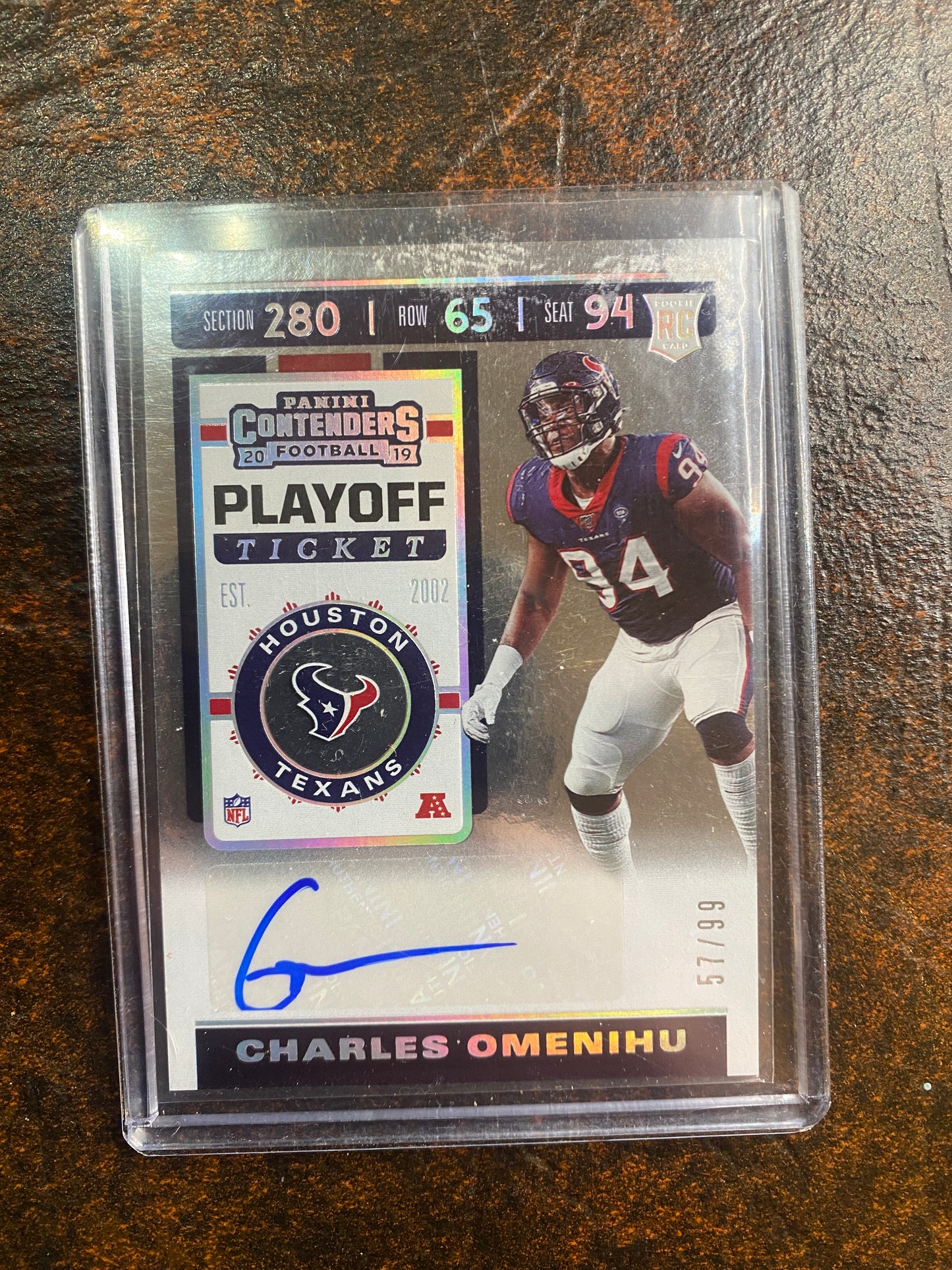 2019 Panini Contenders Charles Omenihu Rookie Autograph Playoff Ticket RC ROOKIE Auto