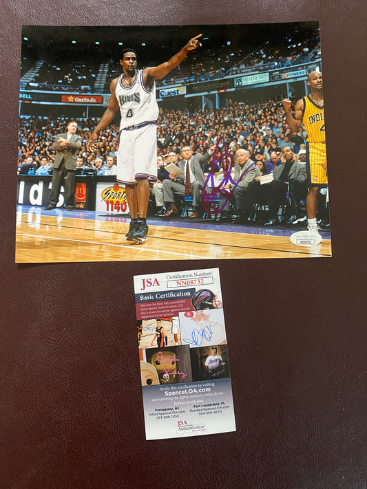 Chris Webber Sacramento Kings Signed 8x10 JSA Authenticated