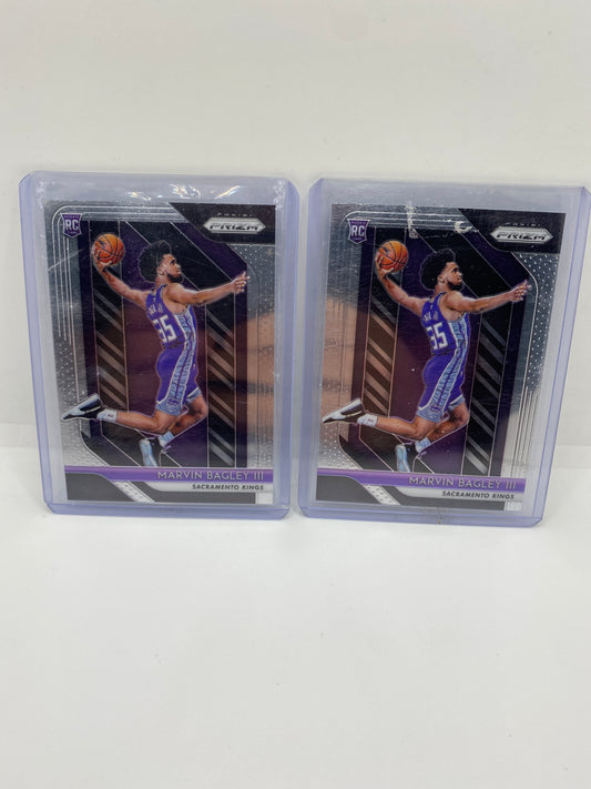 MARVIN BAGLEY 2018-19 PRIZM ROOKIE #181 KINGS RC LOT OF 2