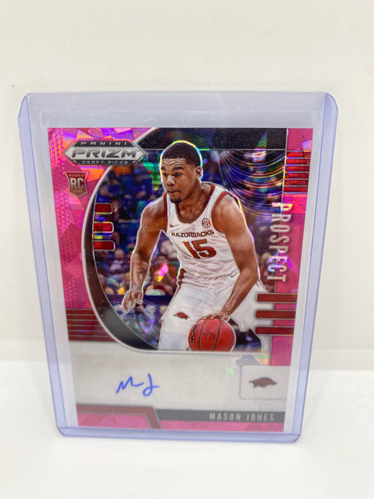 2020 Prizm Draft Picks Prospect Auto Pink Ice Mason Jones Houston