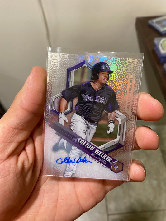 Colton Welker 2018 Bowman High Tek Auto Rockies Auto!!!