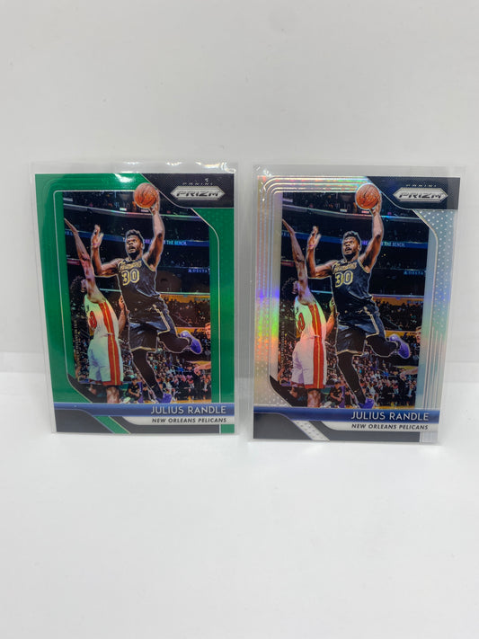 2018/19 Prizm Julius Randle Silver & Green Prizm Lot of 2