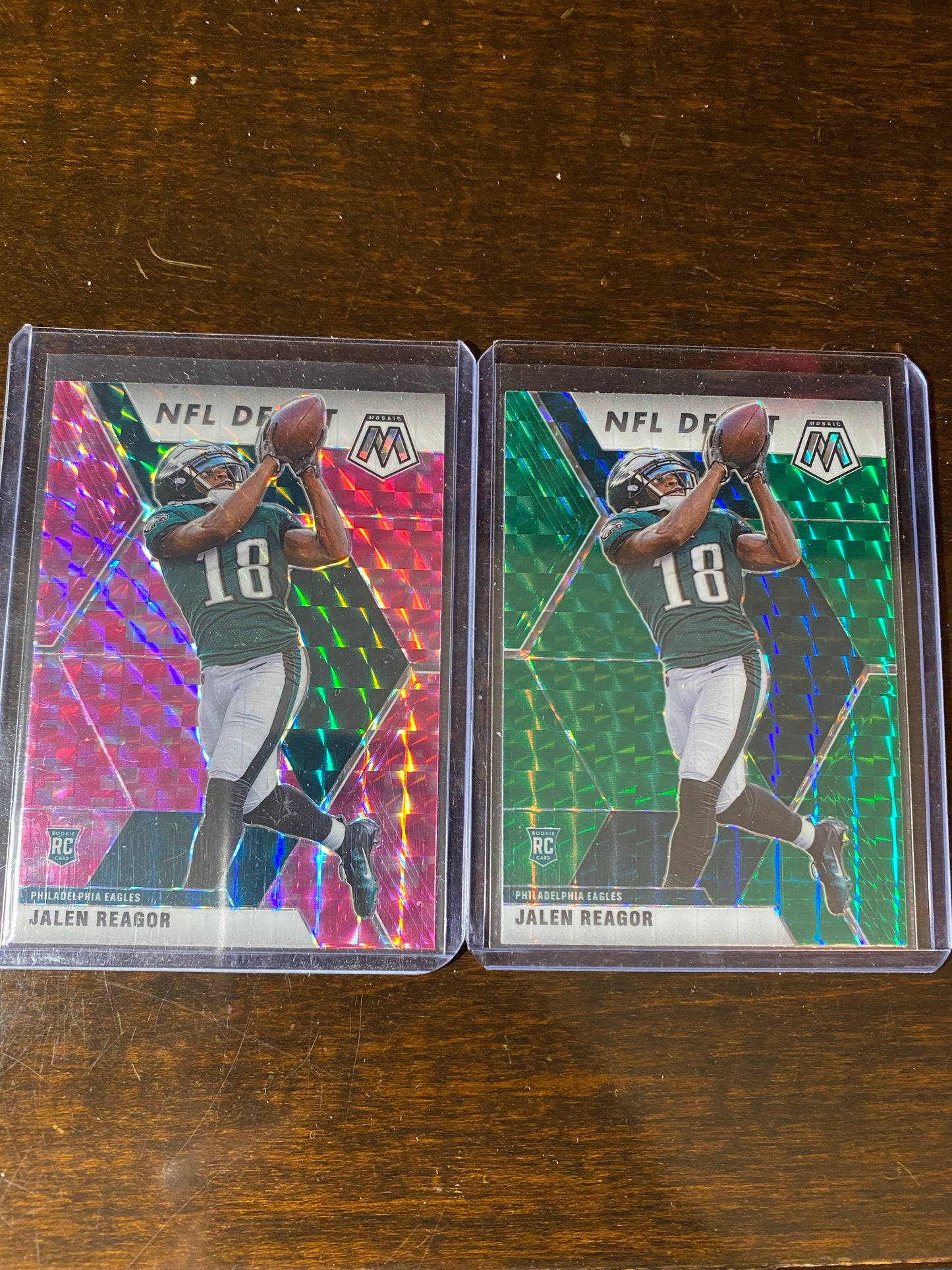 Jalen Reagor Panini Mosaic Lot of 2 Pink & Green RC ROOKIES