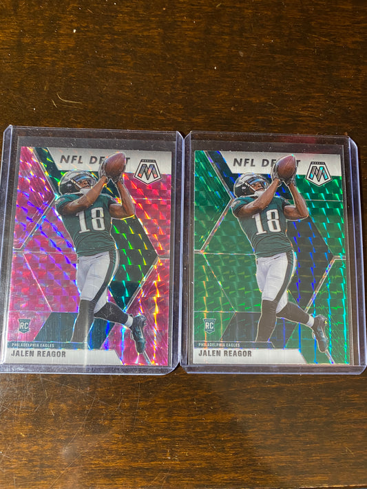 Jalen Reagor Panini Mosaic Lot of 2 Pink & Green RC ROOKIES