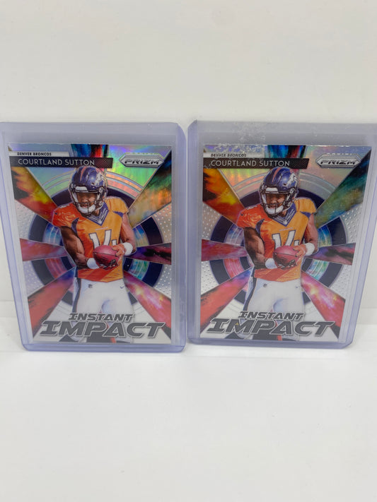 Courtland Sutton 2018 Panini Prizm Instant Impact Silver Prizm Rookie Insert LOT OF 2 ROOKIES