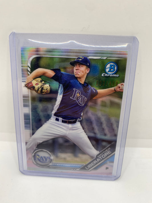 2019 Bowman Chrome Prospects Refractors #BCP112 Matthew Liberatore /499