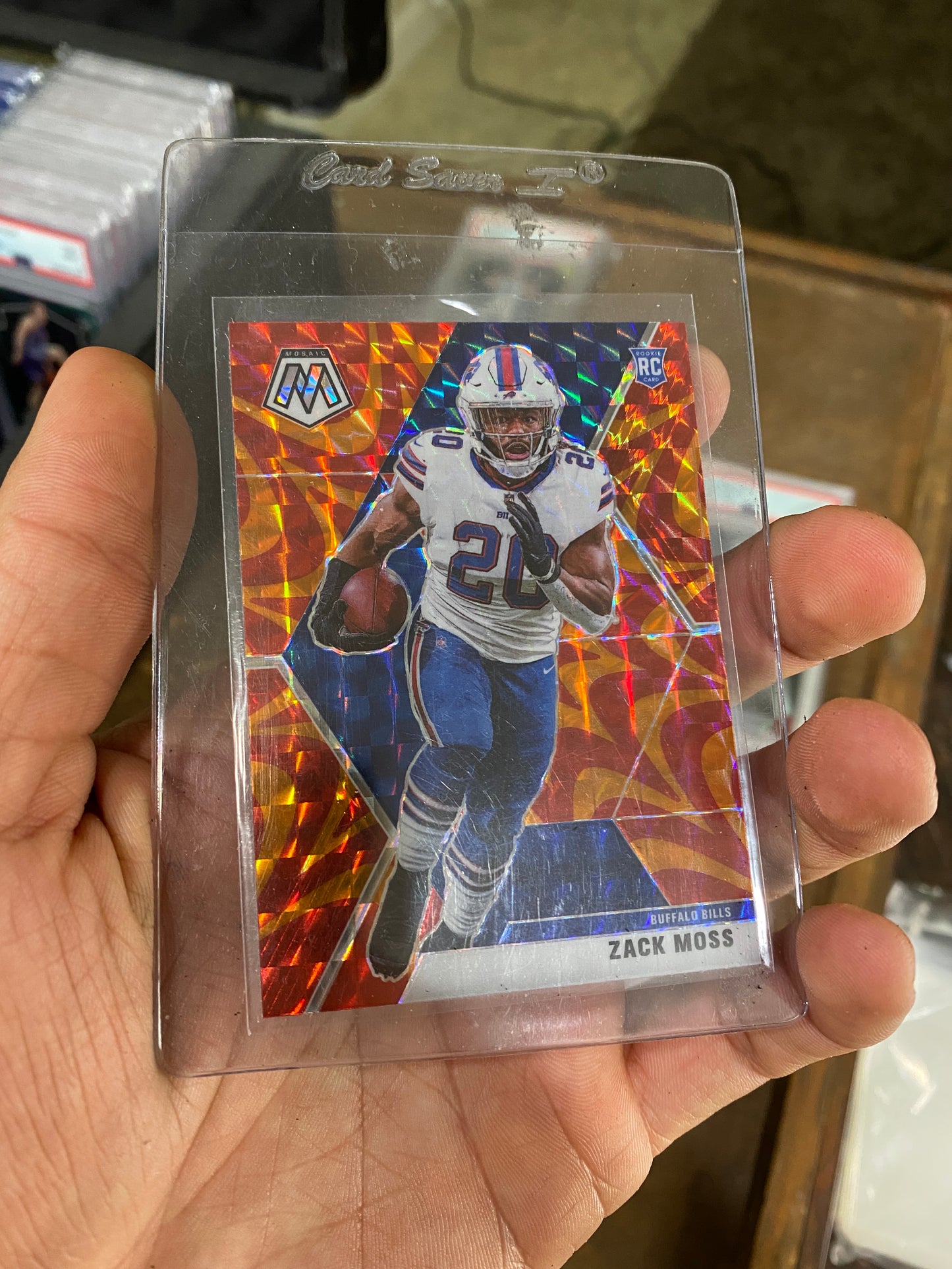 2020 PANINI MOSAIC ZACH MOSS REACTIVE Orange PRIZM REFRACTOR RC 231 BILLS Rookie