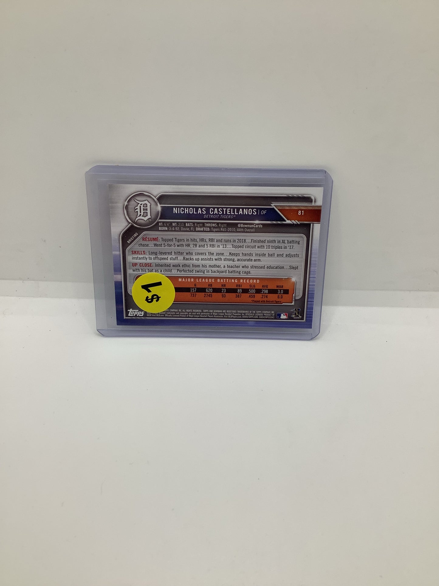 2019 Topps Nicholas Castellanos Purple