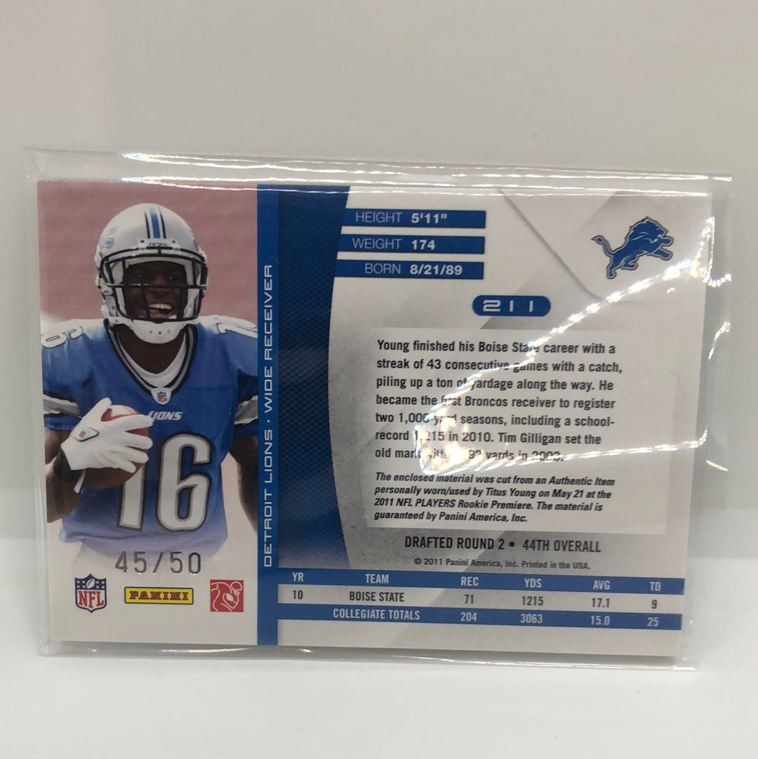 Titus Yound 2011 Absolute RPM Prime Patches /50