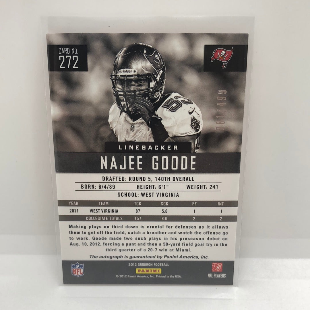 Najee Goode 2012 Gridiron Rc Auto /499