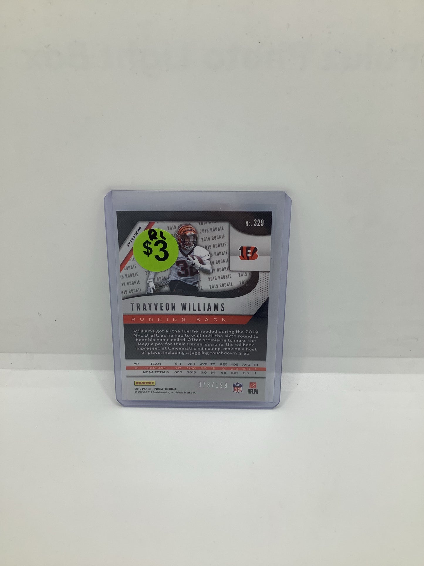 2019 Prizm Trayveon Williams RC Blue