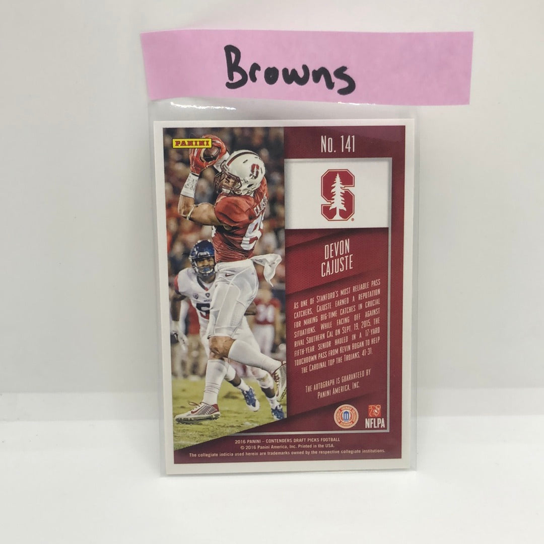Devon Cajuste 2016 Contenders Draft Auto