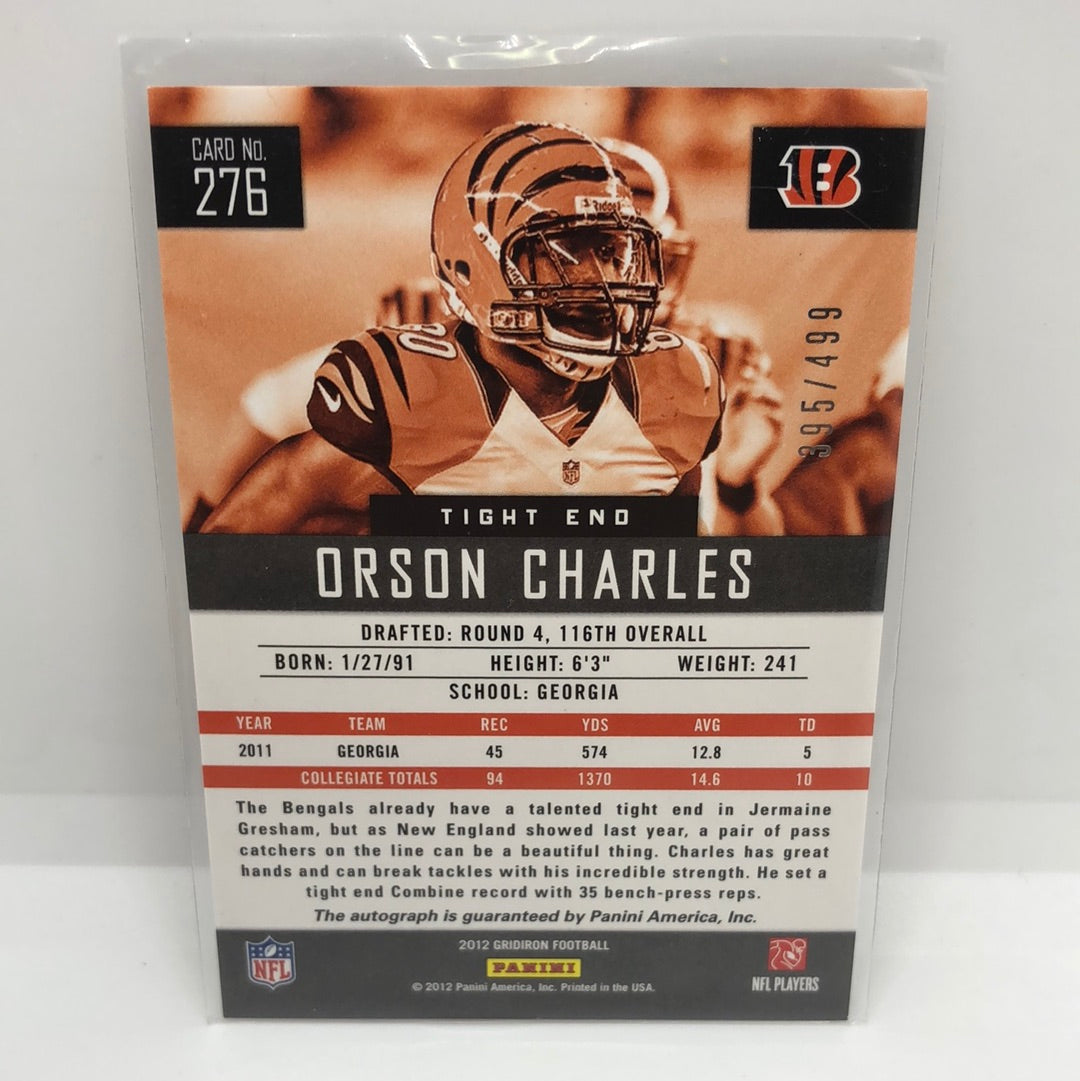 Orson Charles 2012 Gridiron Rc Auto /499