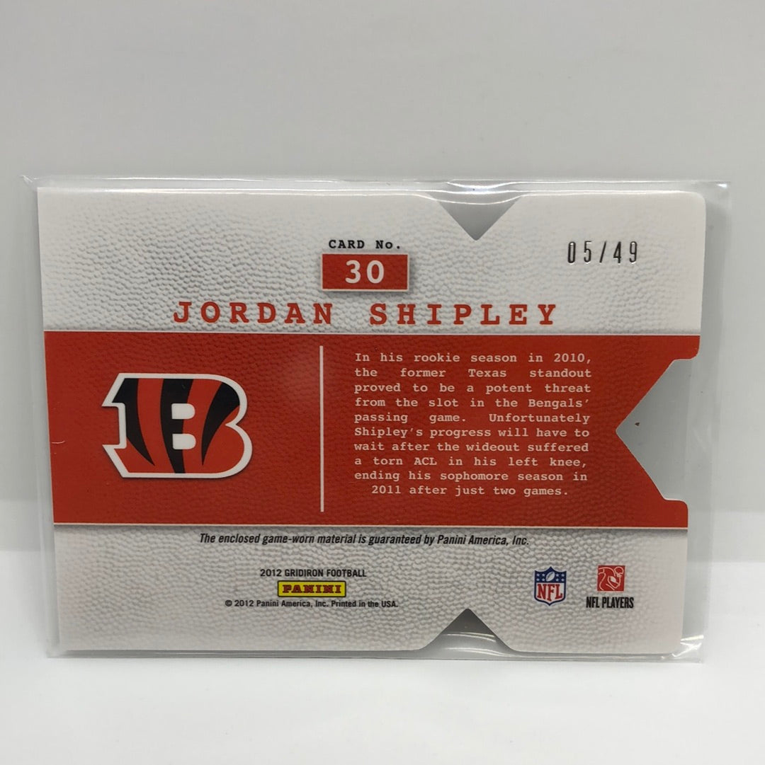 Jordan Shipley 2012 Gridiron Die Cut Jsy /49