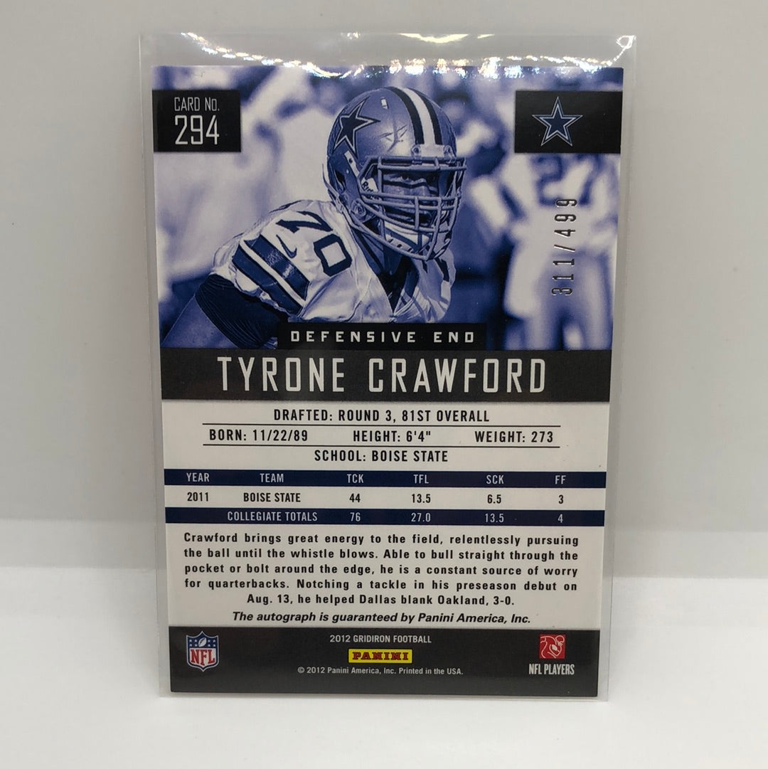 Tyrone Crawford 2012 Gridiron Rc Auto