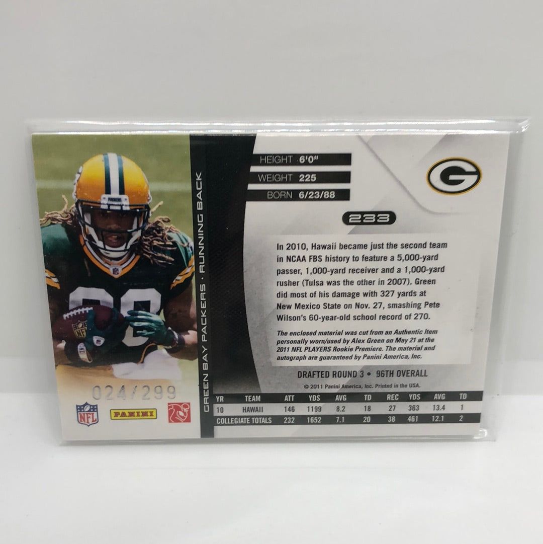 Alex Green 2011 Absolute RPM Jsy Auto /299
