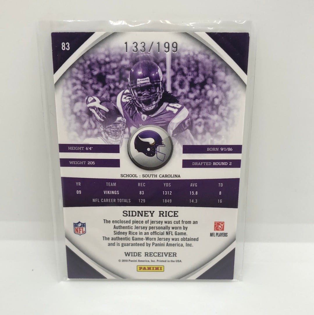 Sidney Rice 2010 Gridiron Gear Jsy /199