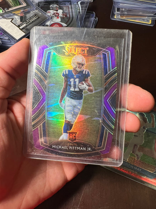 2020 Select Michael Pittman Jr Purple RC Die Cut