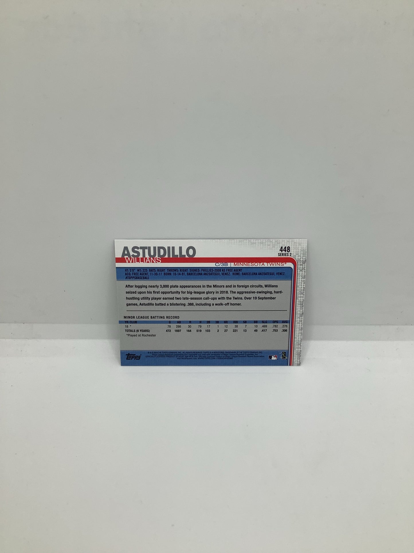 2019 Topps Willians Astudillo RC