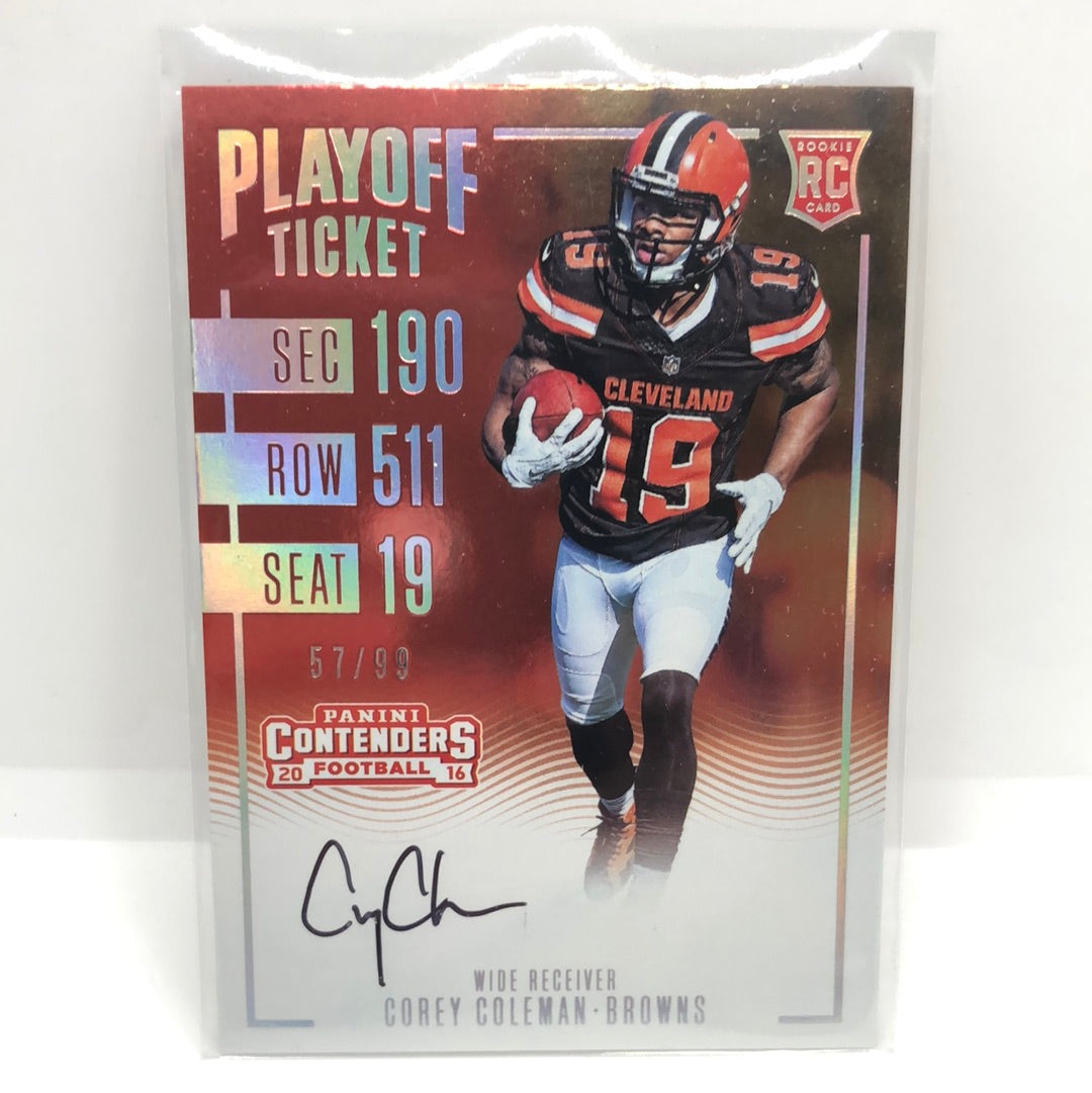 Corey Coleman 2016 Contenders Playoff Ticket Auto /99