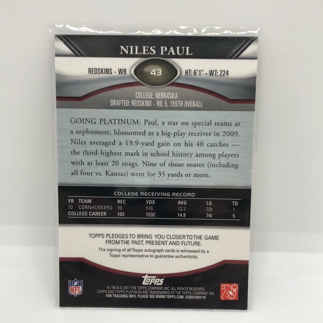 Niles Paul 2011 Platinum Rc Auto /1450