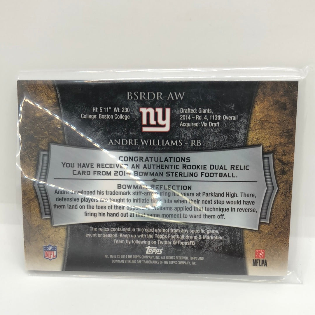 Andre Williams 2014 Bowman Sterling Jsy