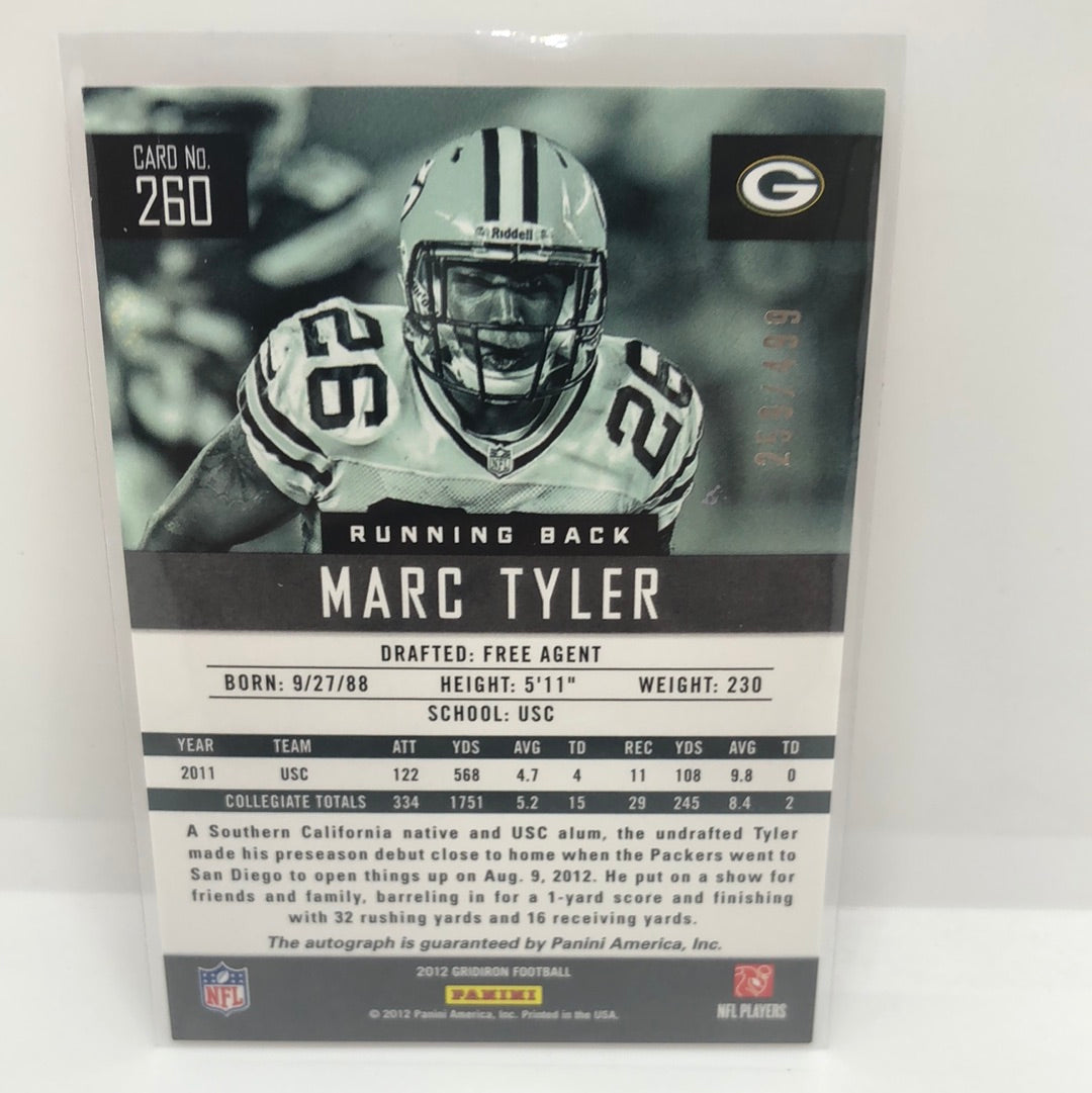Marc Tyler 2012 Gridiron Rc Auto /499