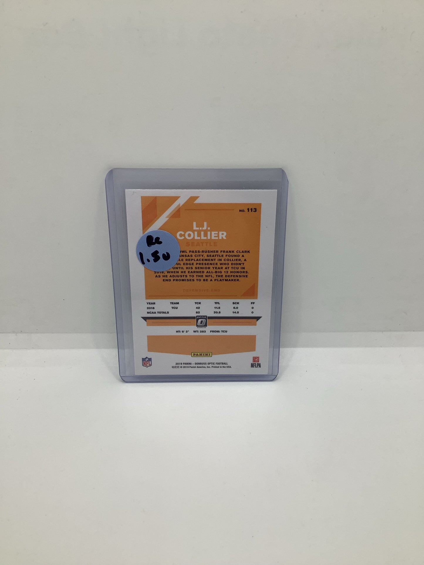 2019 Donruss Optic L.J. Collier RC