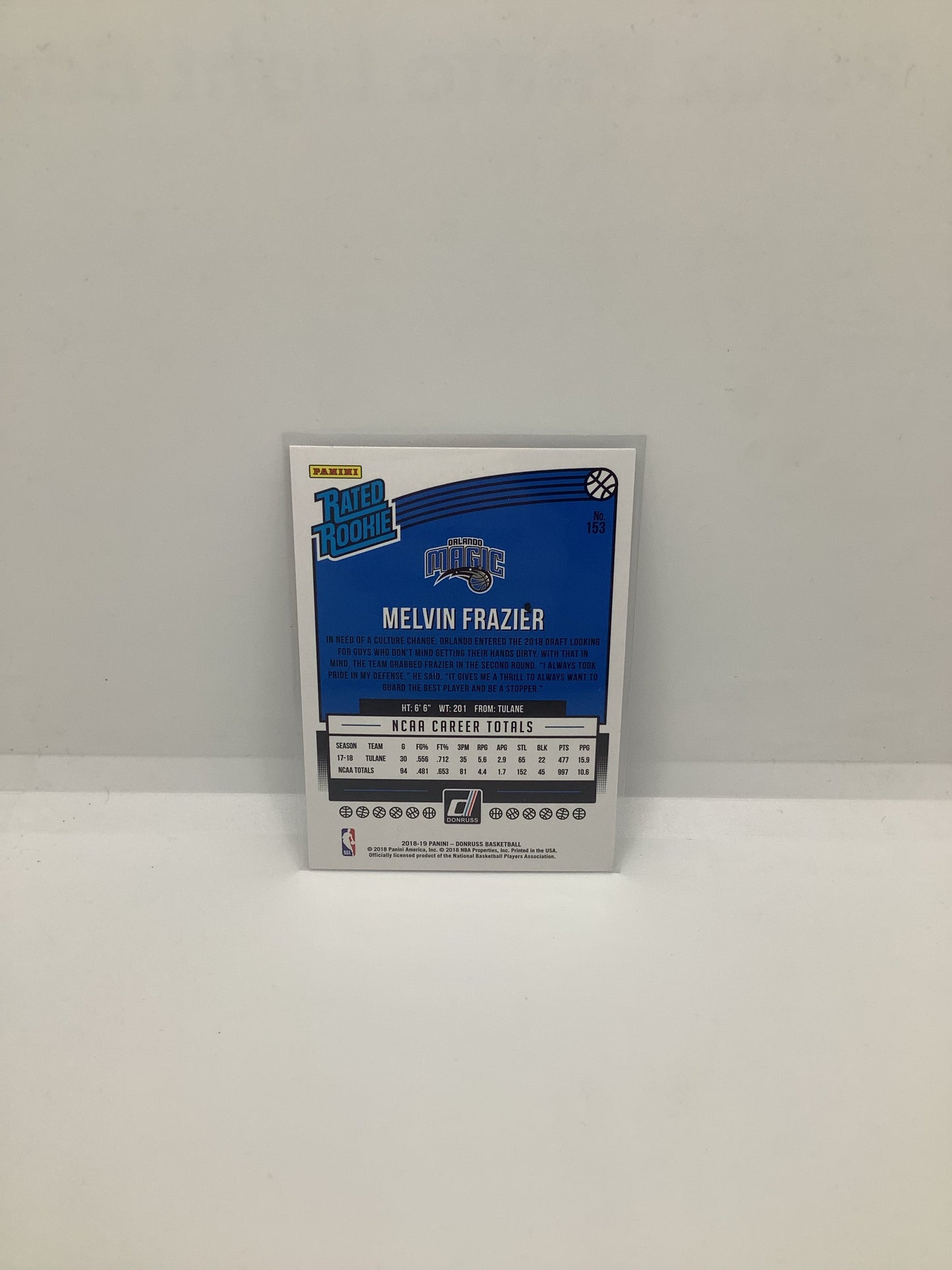 2018-19 Donruss Melvin Frazier RC Blue