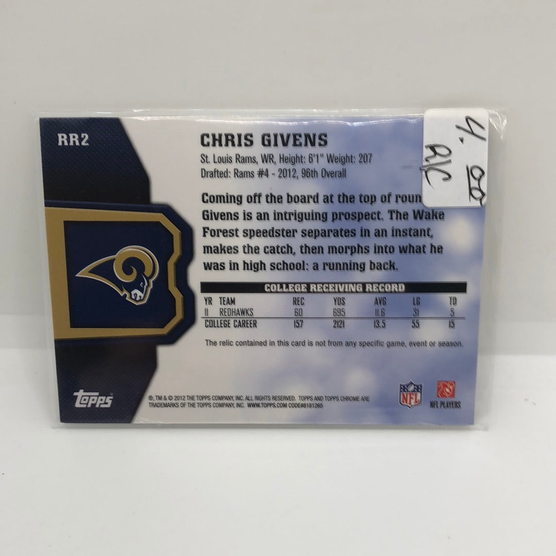 Chris Givens 2012 Chrome Rc Jsy