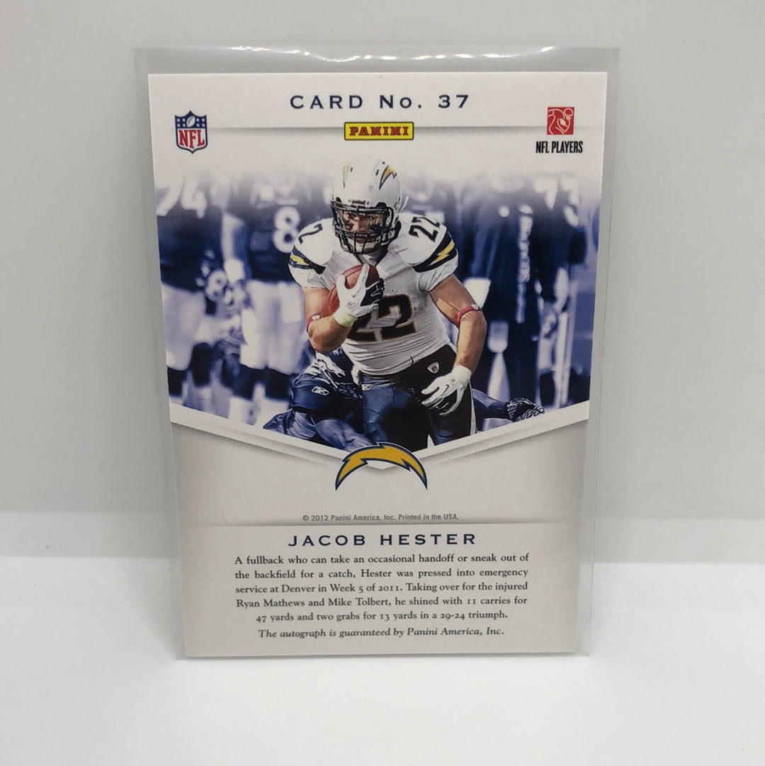 Jacob Hester 2012 Panini Auto