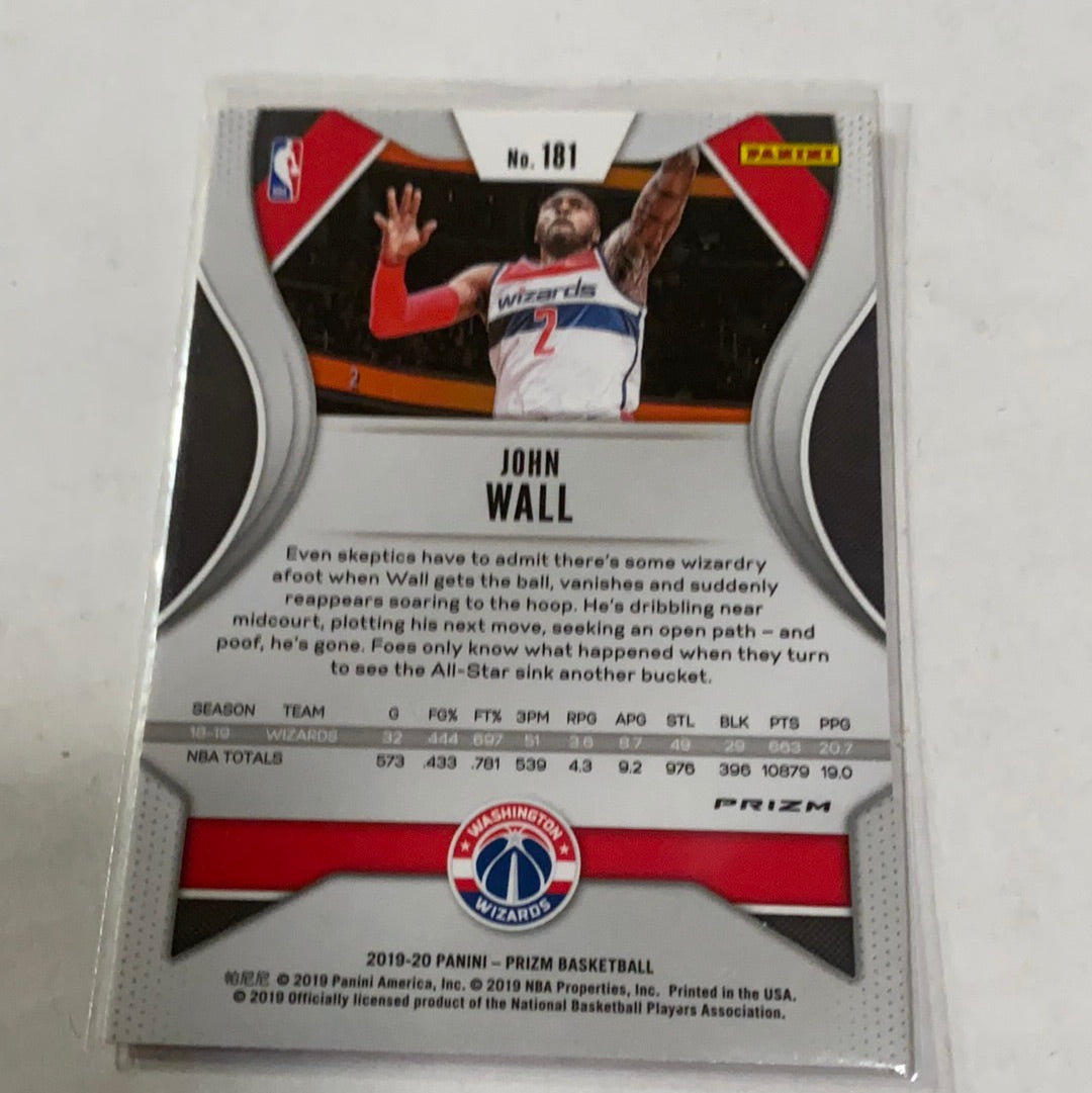 John Wall 2019 Panini Prizm Orange Cracked Ice