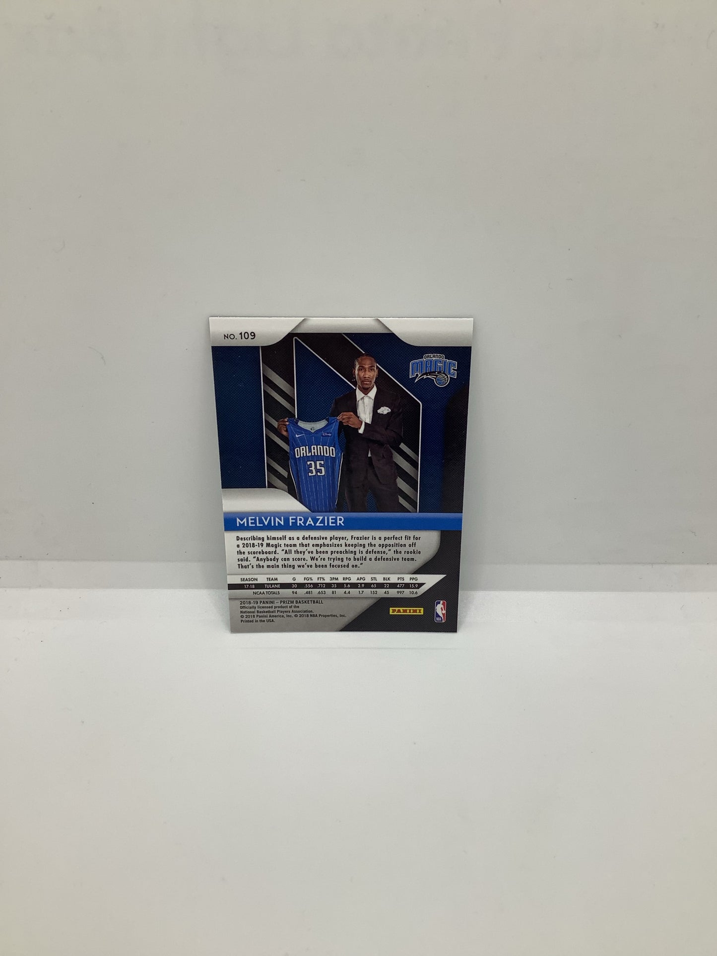 2018-19 Prizm Melvin Frazier RC Silver Blue