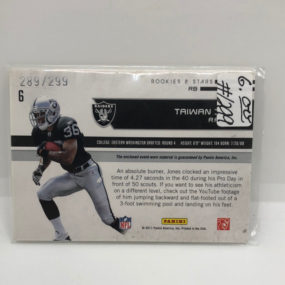 Taiwan Jones 2011 Rookie Revolution Jsy /299