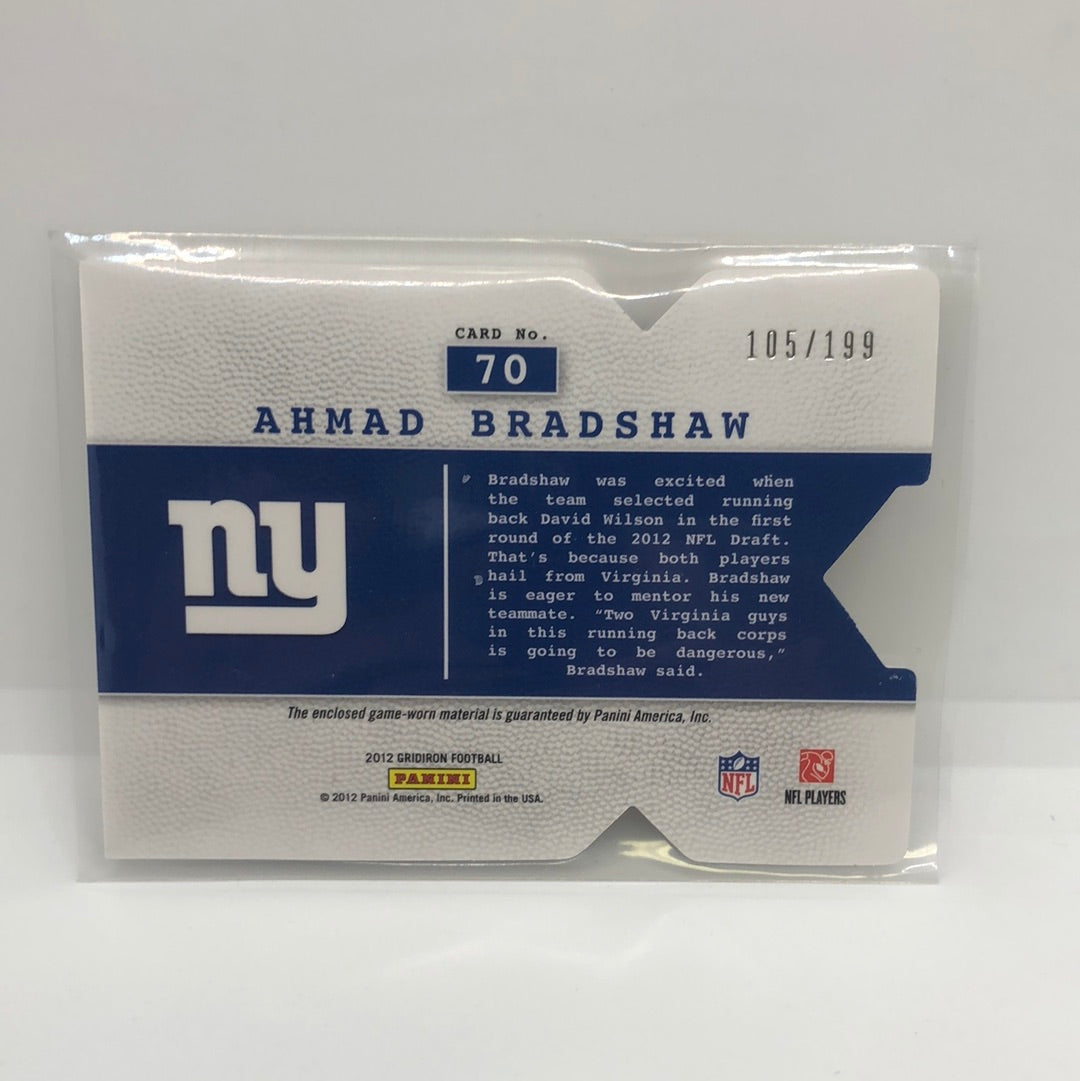 Ahmad Bradshaw 2012 Gridiron Die Cut Jsy /199