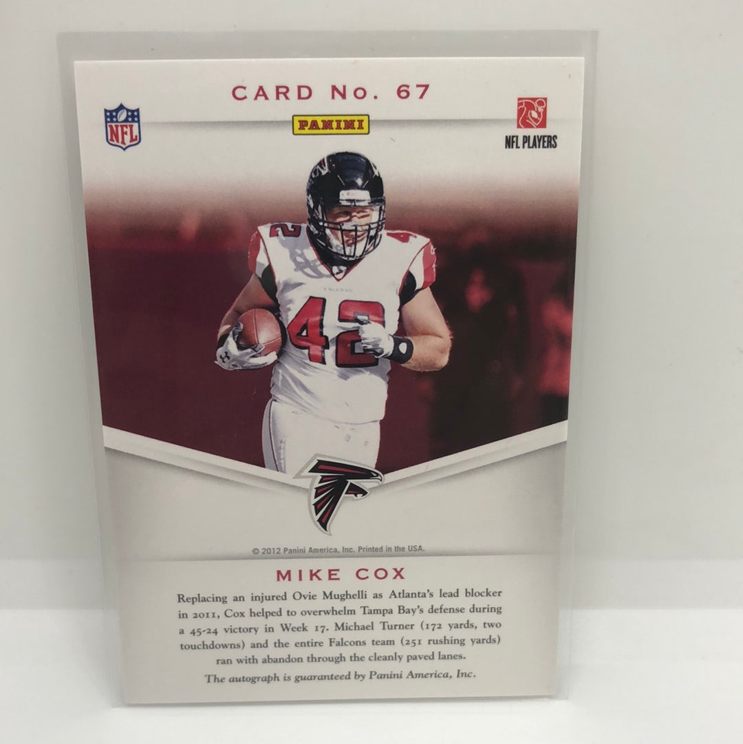 Mike Cox 2012 Panini Auto