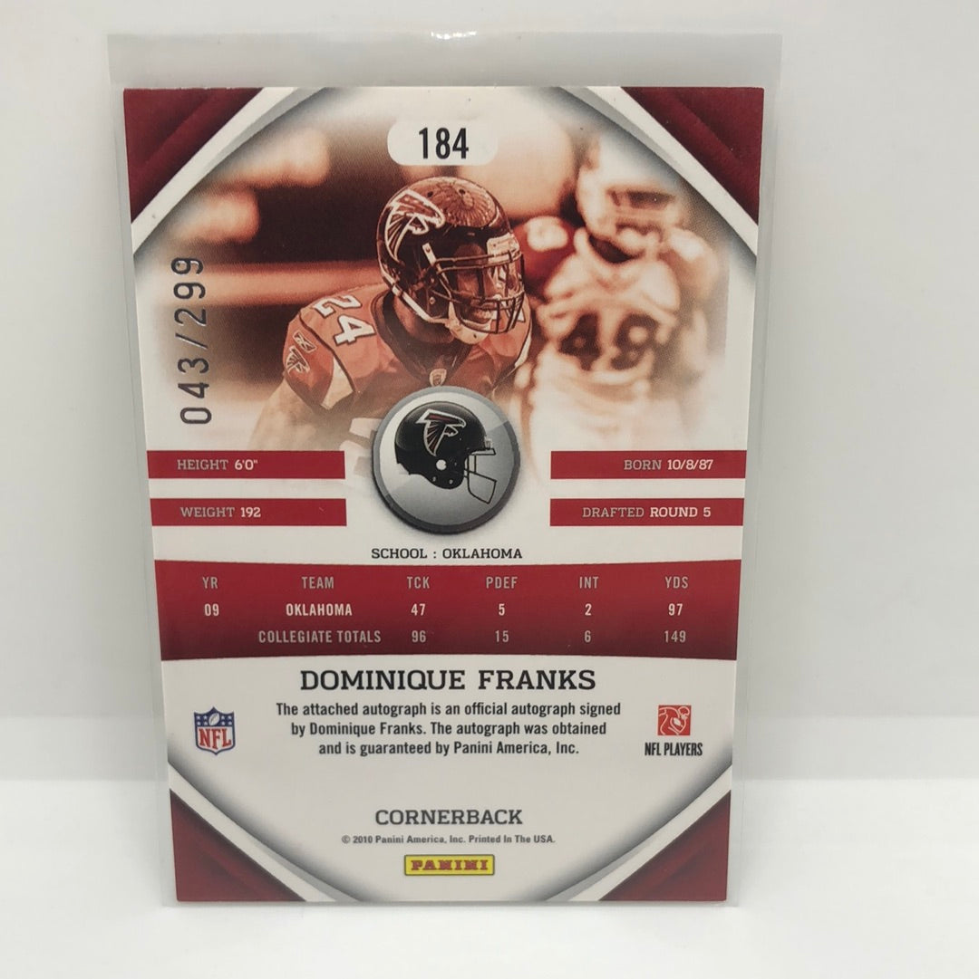 Dominque Franks 2010 Gridiron Rc Auto /299