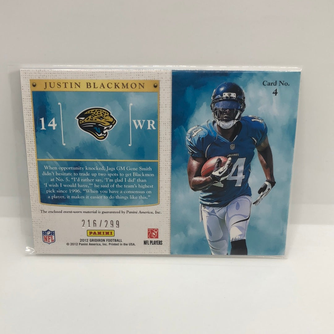 Justin Blackmon 2012 Gridiron Kings Rc Jsy /299