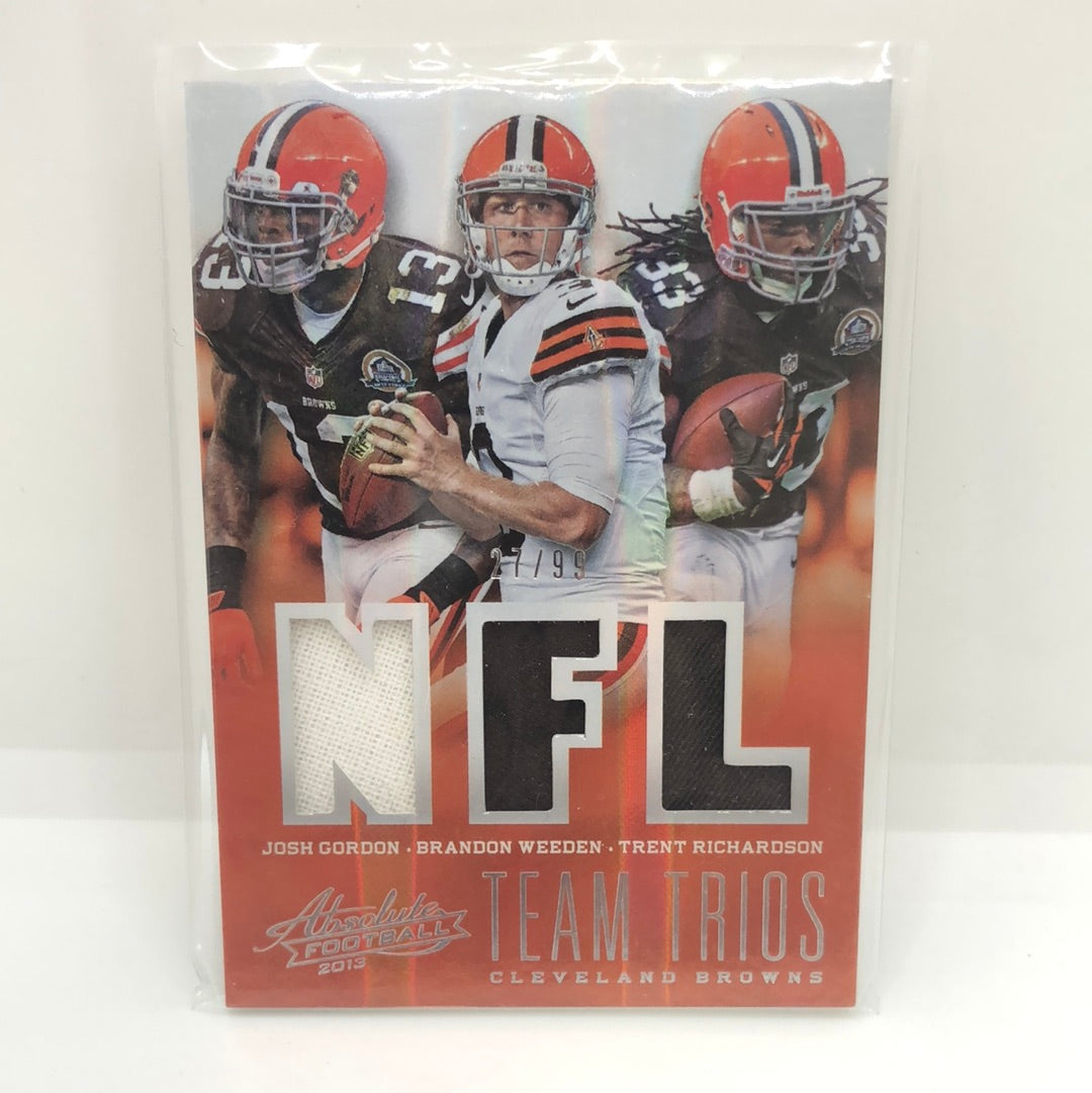 Browns 2013 Absolute Team Trios Jsy /99