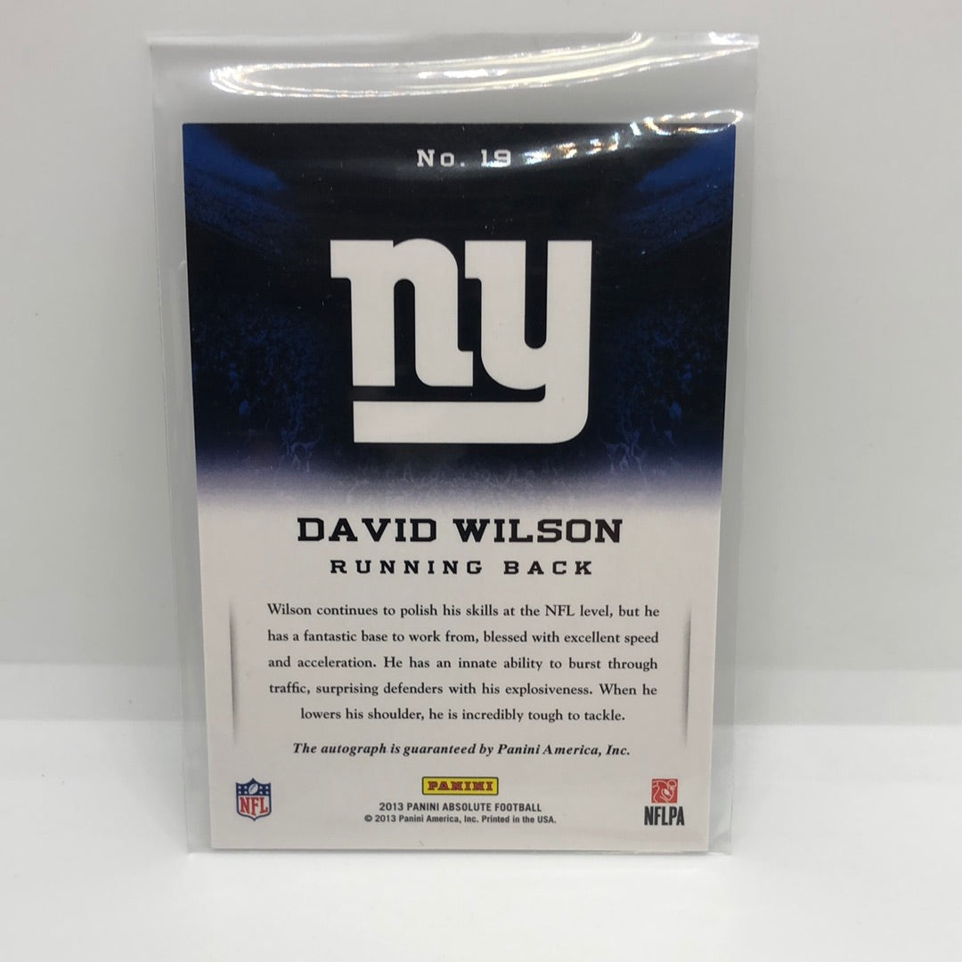 David Wilson 2013 Absolute Ink Auto /49
