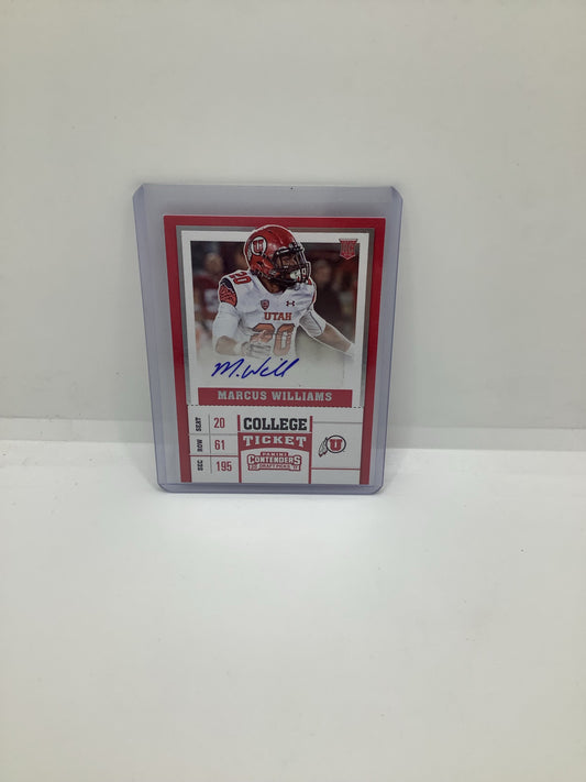 2017 Contenders Draft Picks Marcus Williams RC Auto