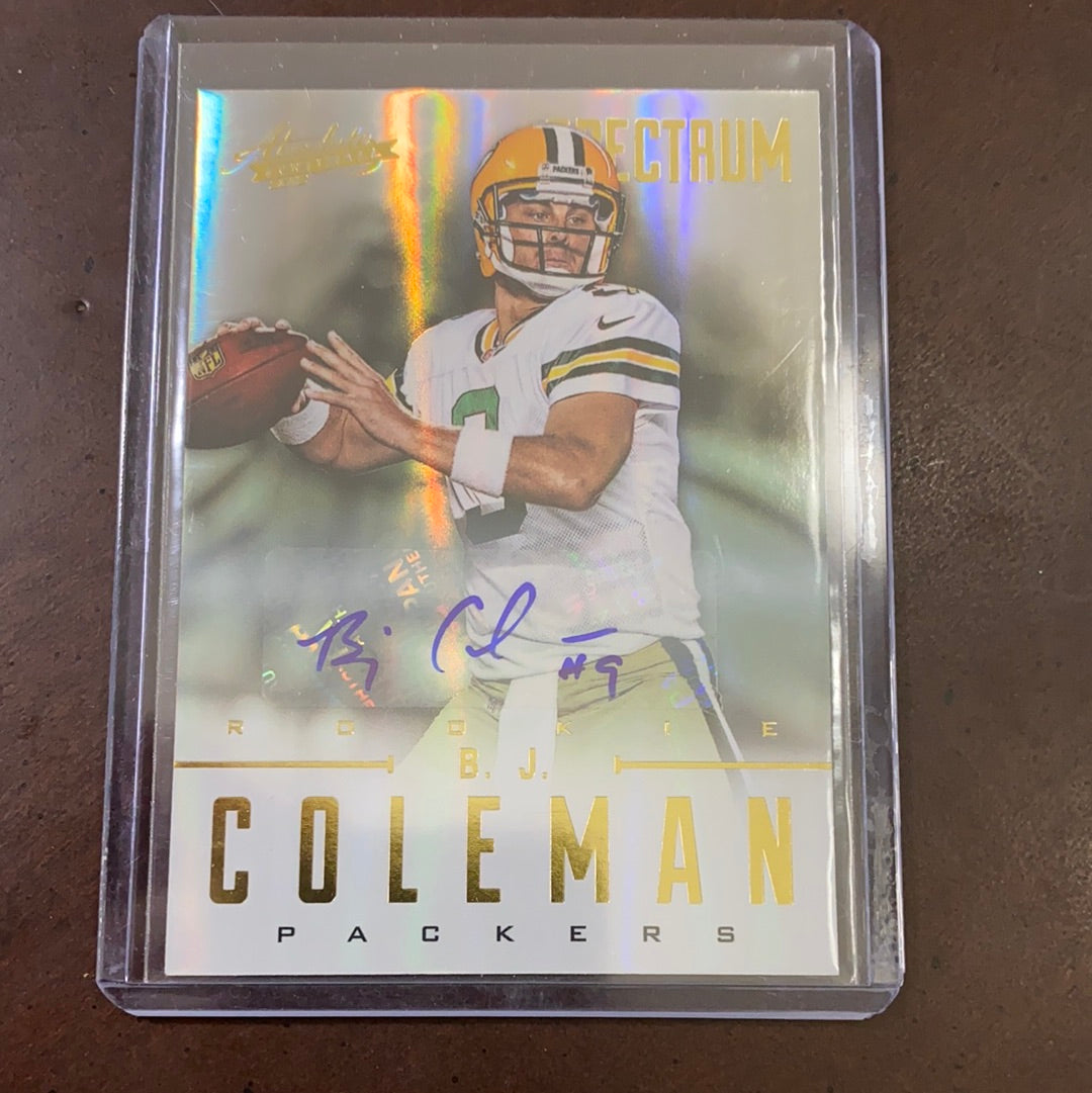B.J. Coleman 2013 Absolute Memorbilia Autograph