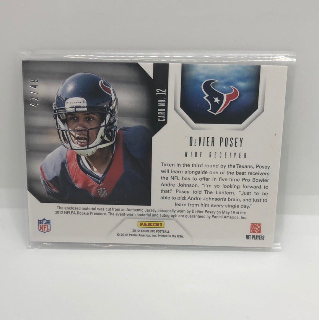 DeVier Posey 2012 Absolute Star Gazing Jsy Auto /49