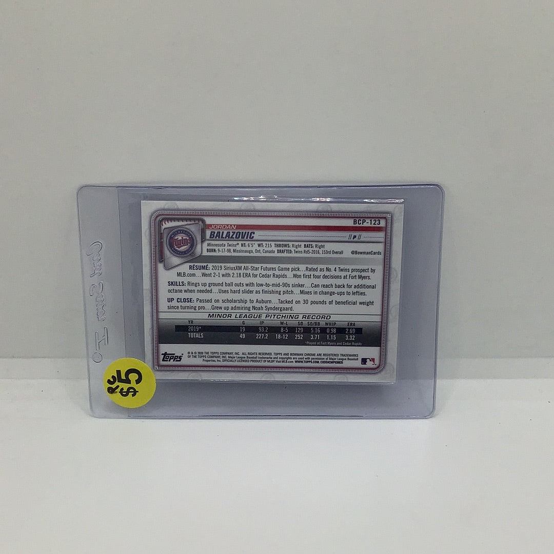 2020 Topps Jordan Balazovic RC Purple Holo