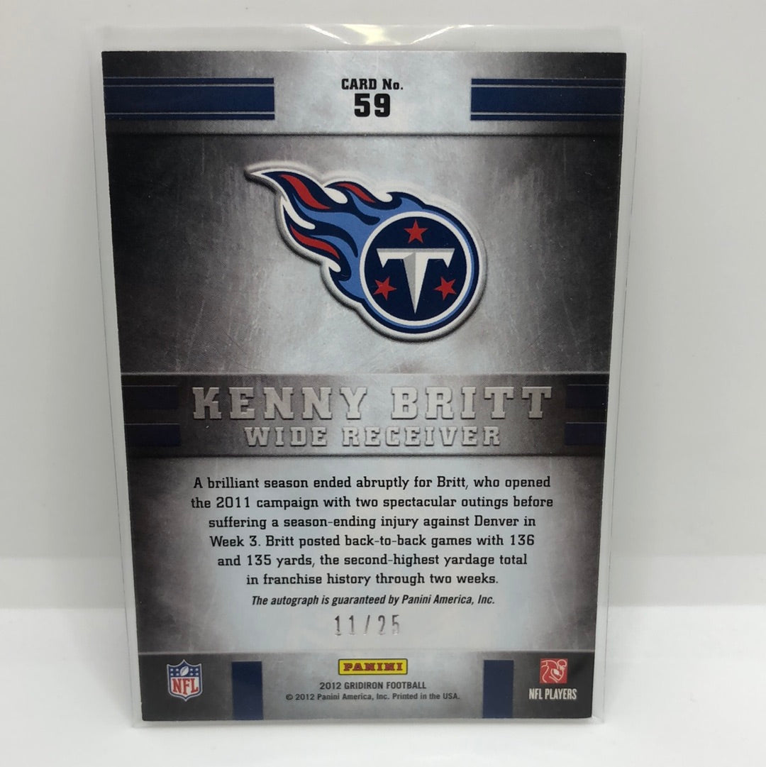 Kenny Britt 2012 Gridiron Signatures Auto /25