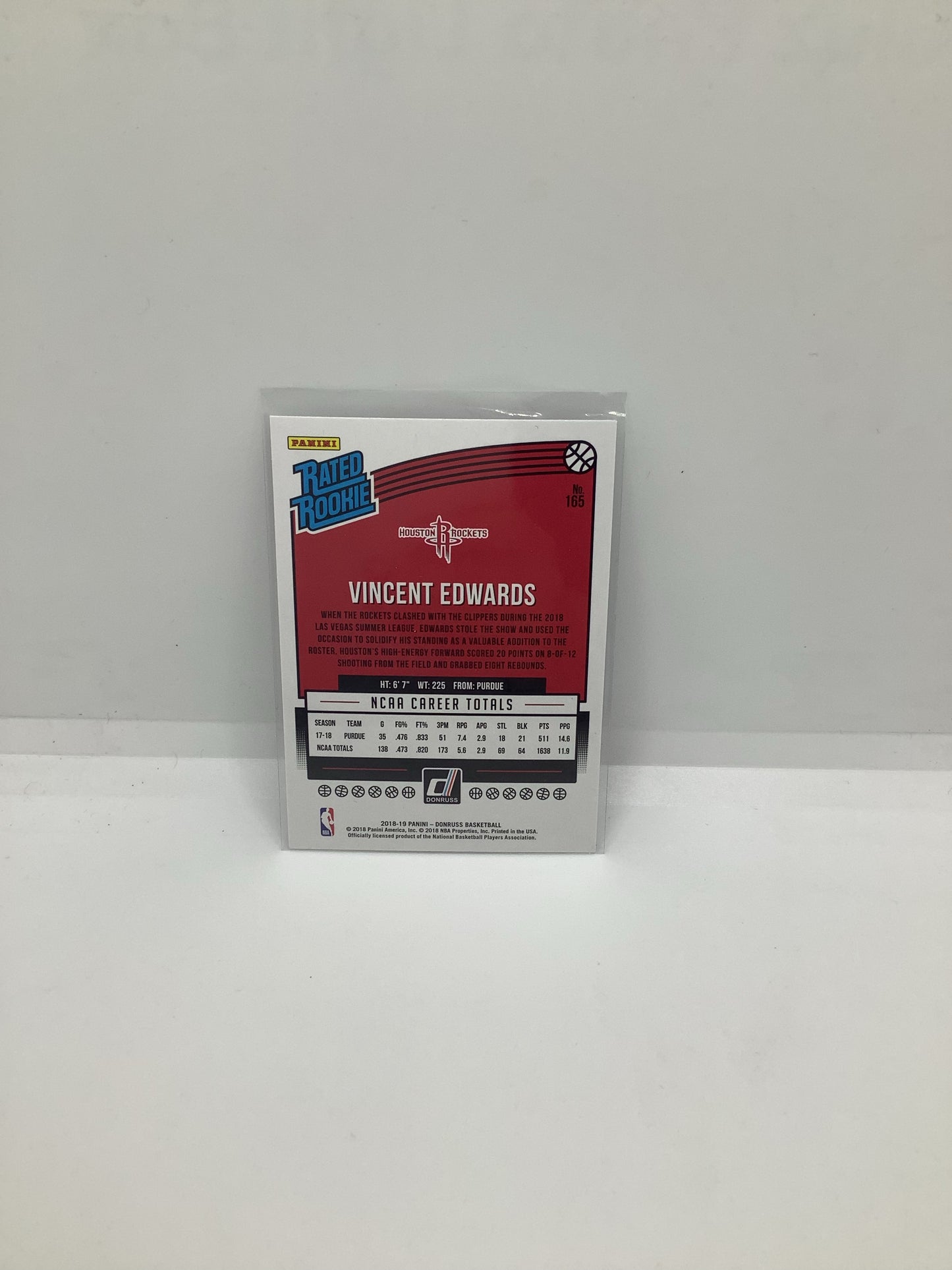 2018-19 Donruss Vincent Edwards RC Red