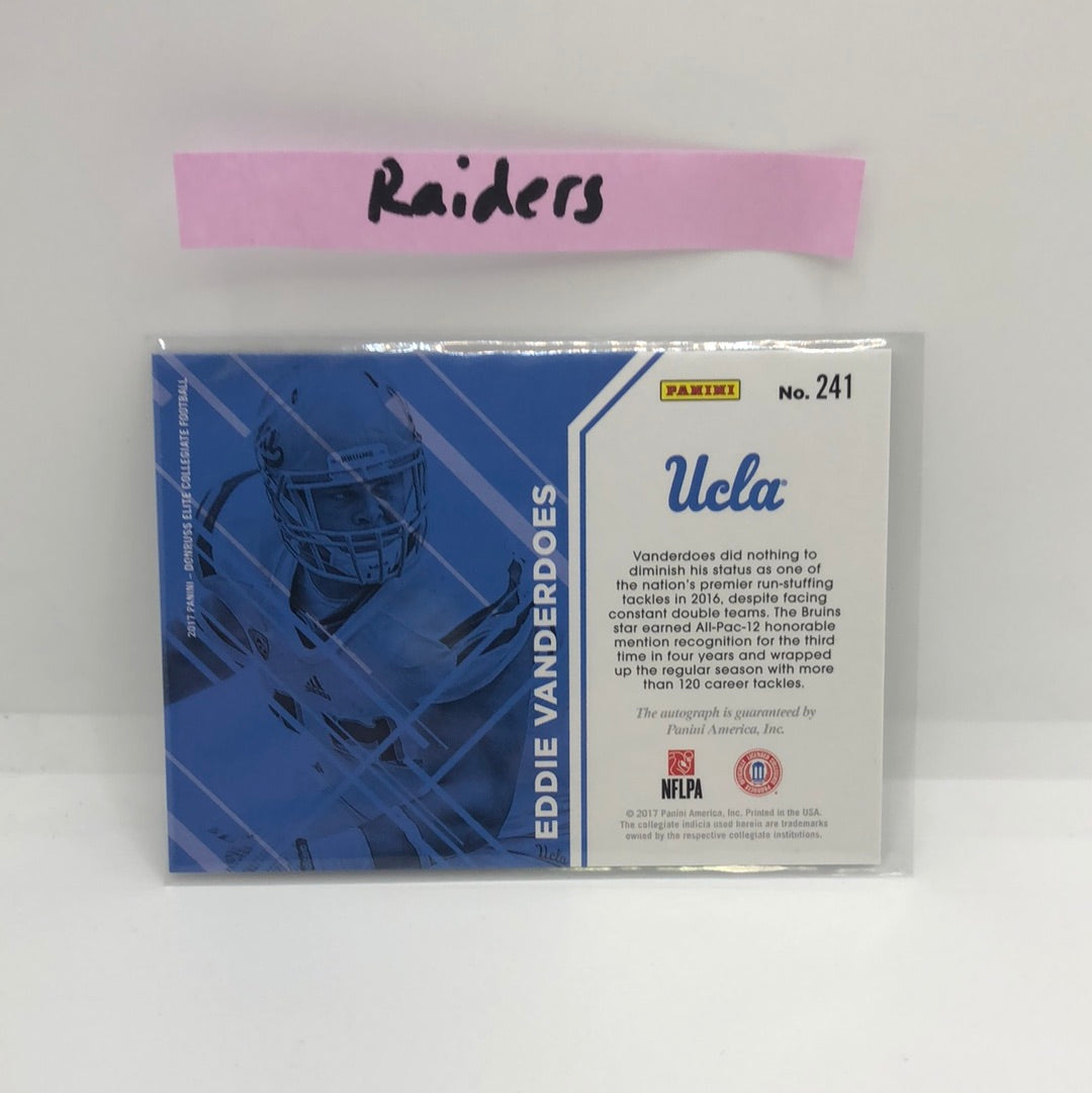 Eddie Vanderdoes 2017 Elite Draft Blue Auto /25
