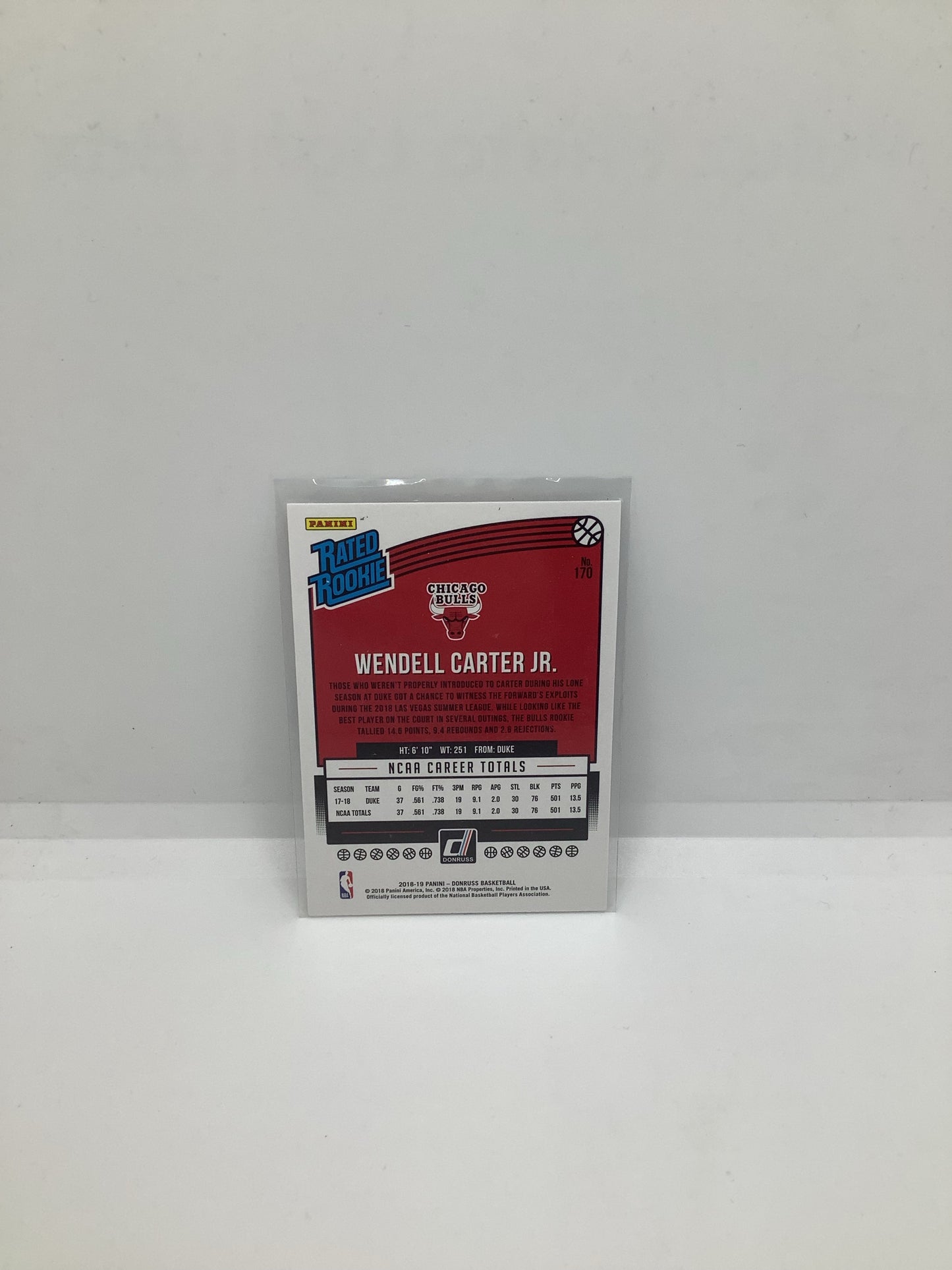 2018-19 Donruss Wendell Carter Jr. RC Red